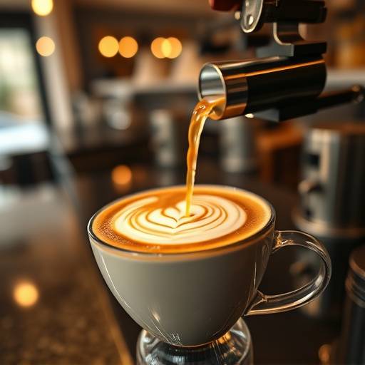 Still from a commercial video for 'The Daily Grind' coffee shop, featuring a close-up of latte art being poured.