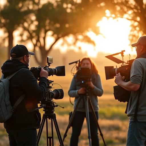 The Apex Vision Studios video production team filming a scene on location with professional equipment.